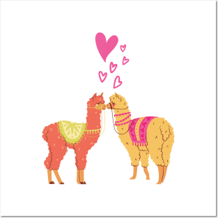 Cute Will You Be My Llamentine Romantic Animal Pun for Valentines Posters and Art